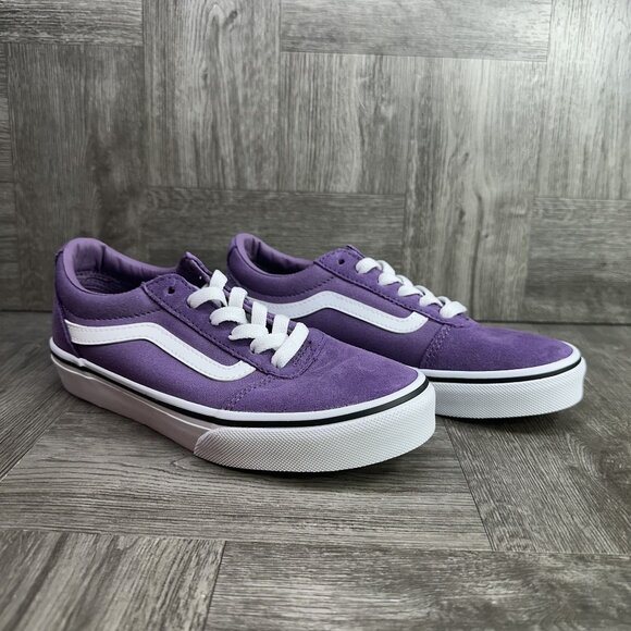 Vans Old Skool Kids size 2.5 Purple White Causal Shoes - Picture 5 of 8